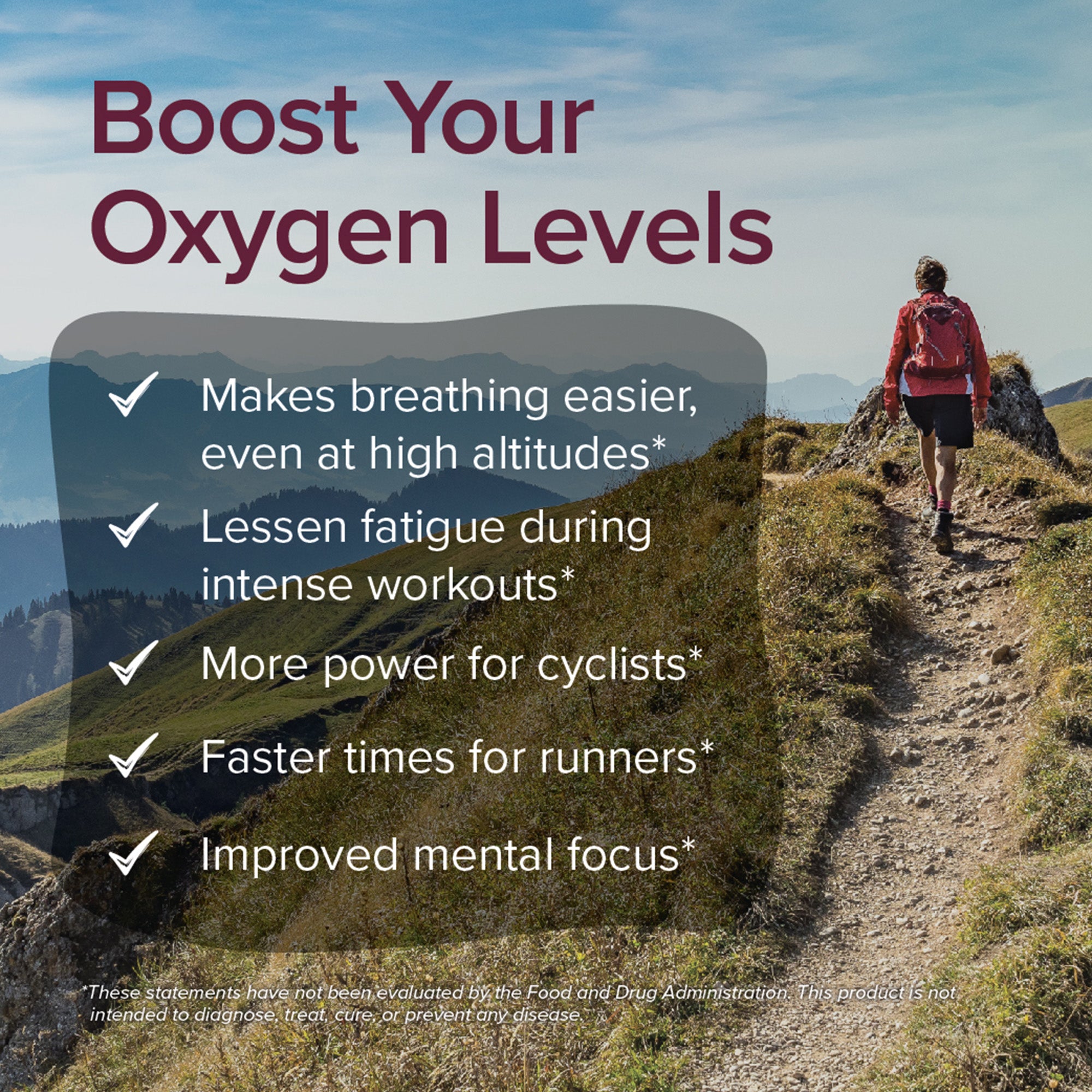 Boost Oxygen Levels with AltRed - Bullet pointed Images